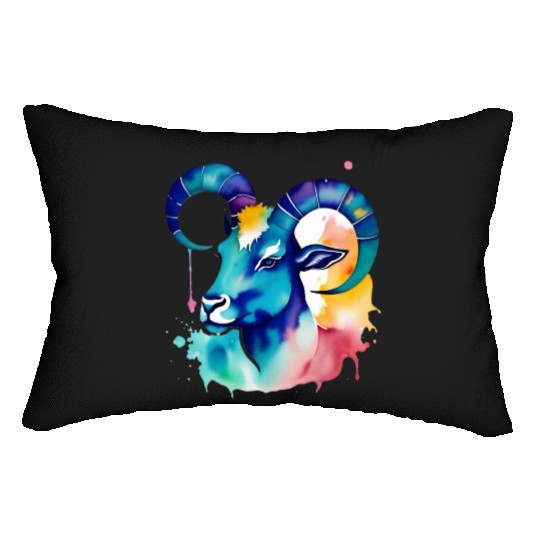 Color splash zodiac: Capricorn Lumbar Pillows