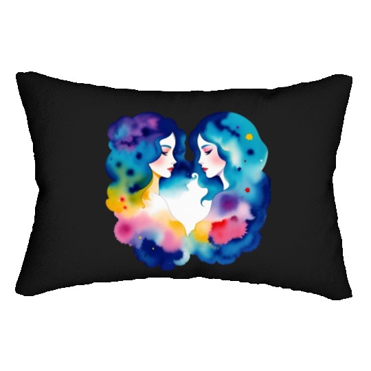 Color splash zodiac: Gemini Lumbar Pillows