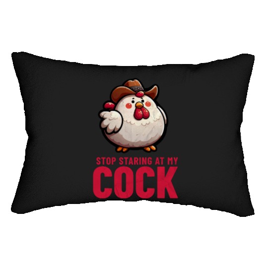 Stop Staring At My Cock Lumbar Pillows