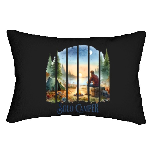 Camping Alone Solo Camper Lumbar Pillows