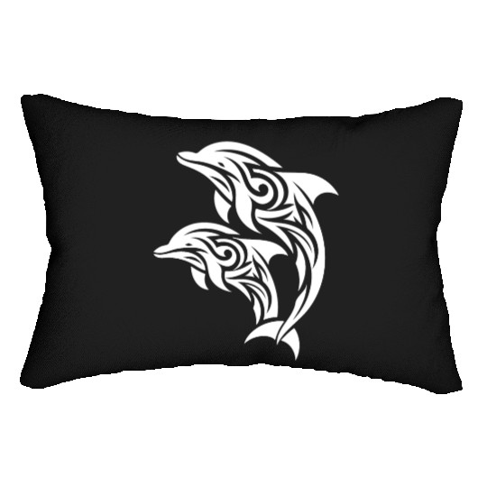 Bottlenose Dolphin T Tattoo Jumping Dolphins Lumbar Pillows
