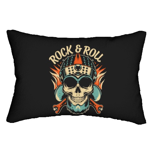 Rock and Roll Skull Lumbar Pillows