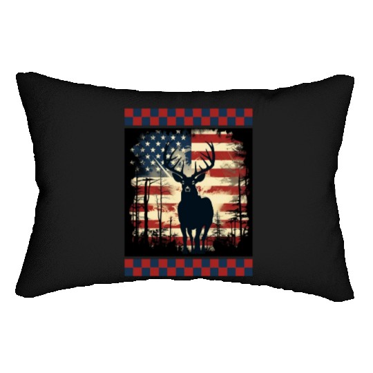 Ripped American Flag Woodland Camo Underlayer Lumbar Pillows