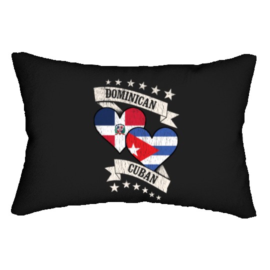 Dominican Cuban Heart Flags Dominican Republic Cub Lumbar Pillows
