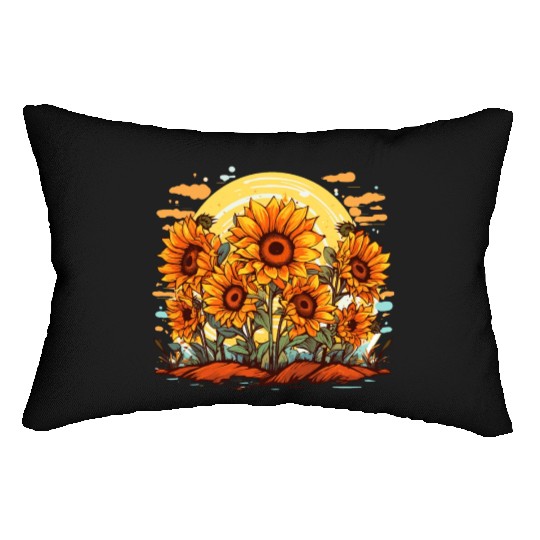 Sunflower Bloom Floral Summer Nature for a Lumbar Pillows