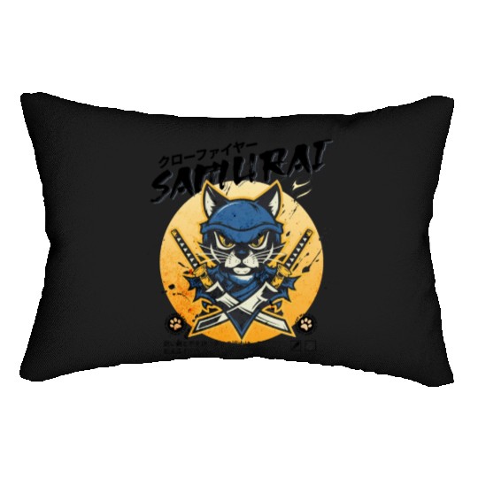 Samurai Cat, Ninja Cat, Cat Assassin, Warrior Cat Lumbar Pillows