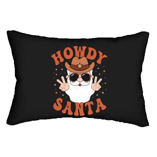 Howdy Santa Peace Christmas Western Cowboy Claus Lumbar Pillows