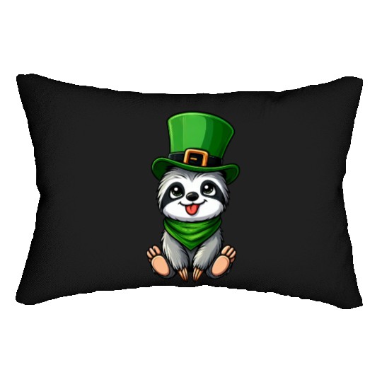 St. Patrick's Day Sloth Clumsy Cute Cartoon Design Lumbar Pillows