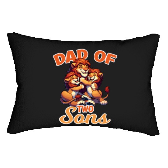 Dad of Two Sons Lion Family for a Dad, Father and Lumbar Pillows