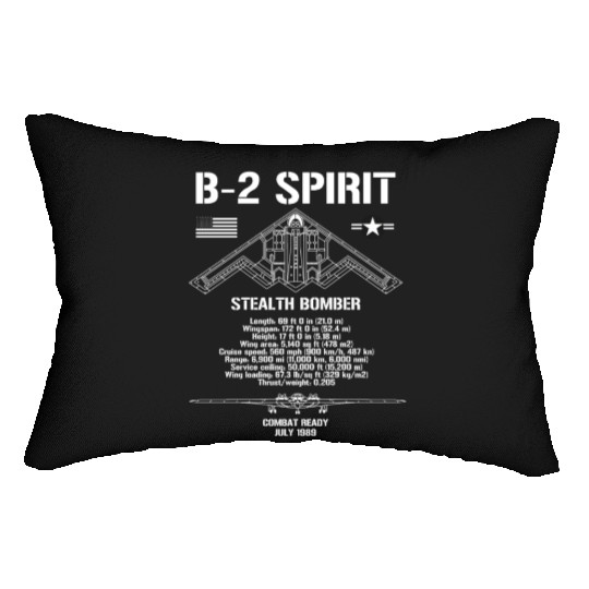 B-2 Spirit Stealth Bomber Specs Military Aircraft Lumbar Pillows