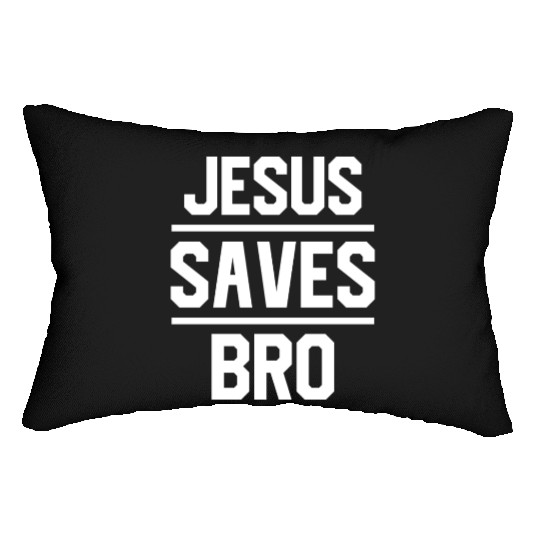 Savior's Embrace: Jesus Saves Bro Design Lumbar Pillows