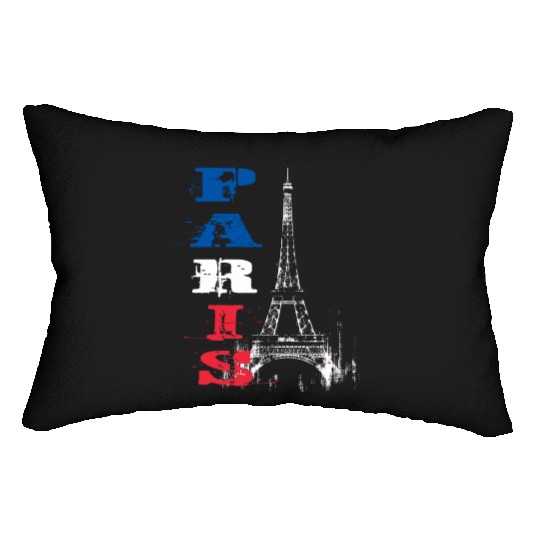 Eiffel Tower Grunge Silhouette Lumbar Pillows