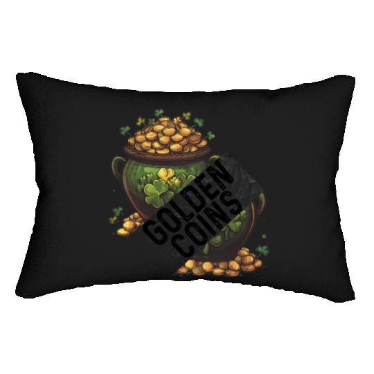 Golden coins, st patricks day Lumbar Pillows