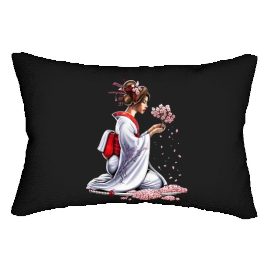 Japanese Samurai Girl Lumbar Pillows
