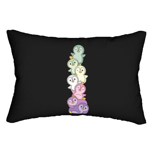 Genderfae Flag Pride Lgbtq Cute Penguin Lumbar Pillows