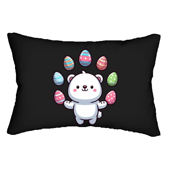 Cartoon Polar Bear Easter Egg Design Lumbar Pillows