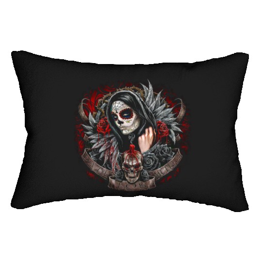 Dia de Los Muertos Sugar Skull Design Lumbar Pillows