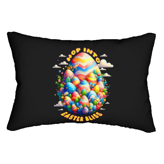 Vibrant Easter Egg Design for a Festive Easter Day Lumbar Pillows