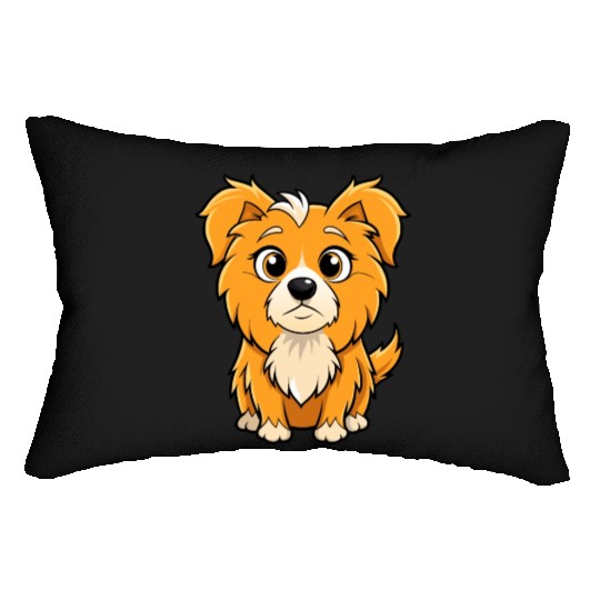 Curious Tibetan Spaniel Digital Art Lumbar Pillows