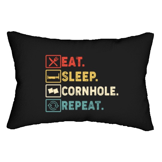 Eat Sleep Cornhole Repeat Lumbar Pillows