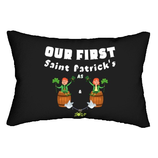 Husband Wife ,Our First St Patrick's Day As Mr&Mrs Lumbar Pillows