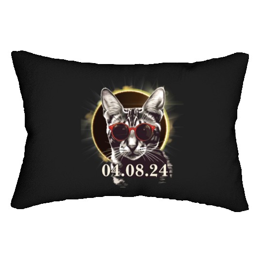 Total Solar Eclipse 2024 Cool Cat Lunar Path Of Lumbar Pillows
