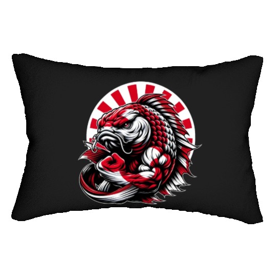 Koi fish Japan national flag carp Lumbar Pillows