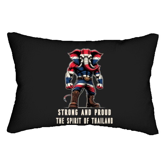 Thailand flag elephant Lumbar Pillows