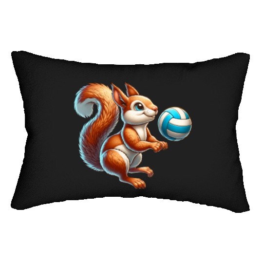 Volleyball Player Squirrel Fun Animal Lover Lumbar Pillows