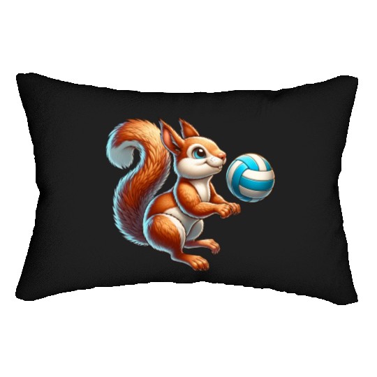Volleyball Player Squirrel Fun Animal Lover Lumbar Pillows