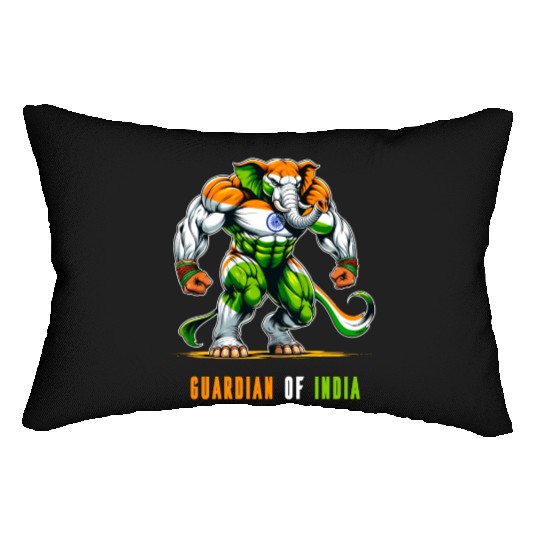 India elephant national flag design Lumbar Pillows