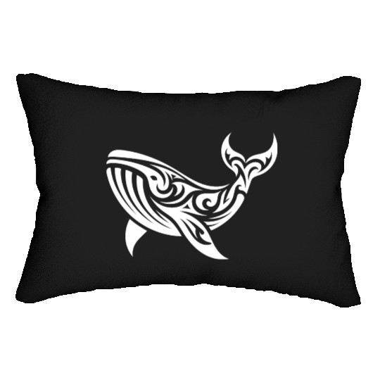 T Tattoo Style Whale Swimming Sea Creature Lumbar Pillows