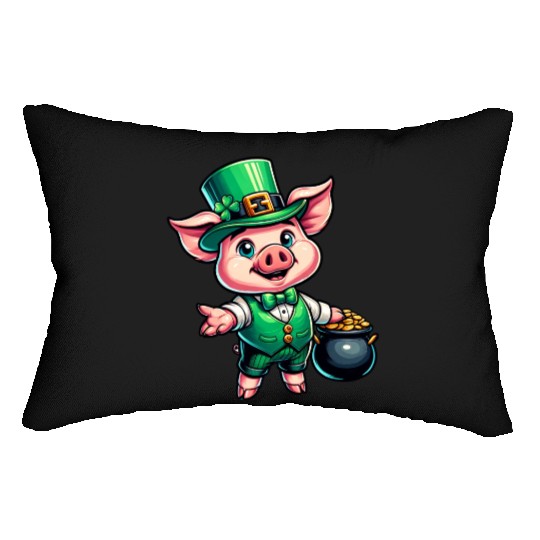 Cute St. Patrick's Piglet Lumbar Pillows