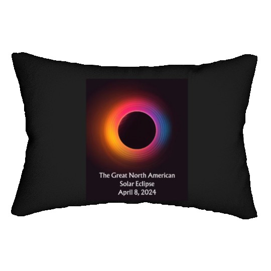 Solar Eclipse Serenade: Solar Eclipse 2024 Lumbar Pillows