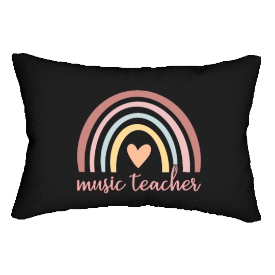 Music Teacher I - Boho Rainbow Lumbar Pillows
