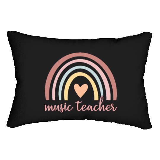 Music Teacher I - Boho Rainbow Lumbar Pillows