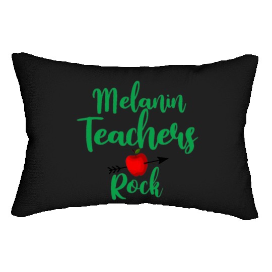 melanin teacher rock for light Lumbar Pillows