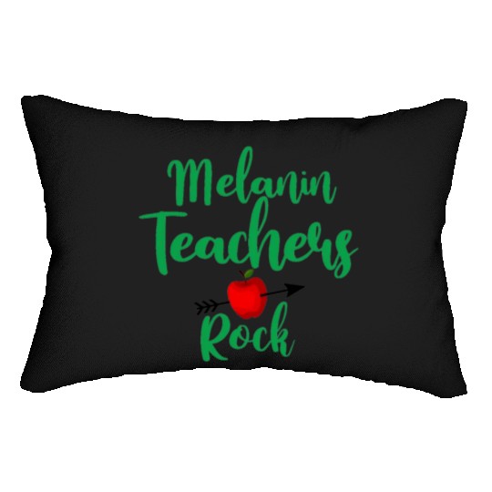 melanin teacher rock for light Lumbar Pillows
