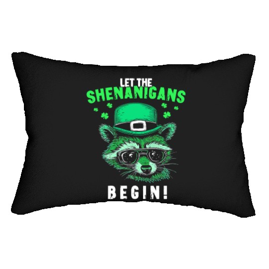 Let The Shenanigans Begin! Irish Raccoon Lumbar Pillows