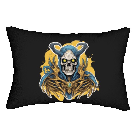Celestial Crown: Horned Skull Lumbar Pillows