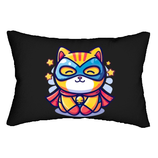 Superhero Kawaii Cat Lumbar Pillows
