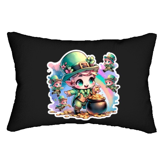 Saint Patrick's Day Chibi Leprechauns Lumbar Pillows