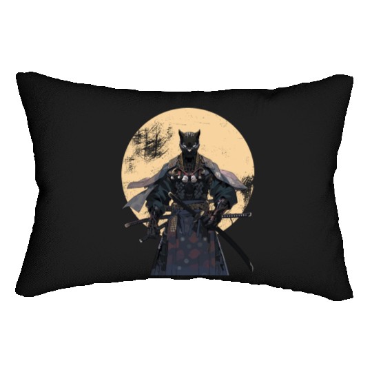 Anime Panther Warrior Samurai katana Lumbar Pillows
