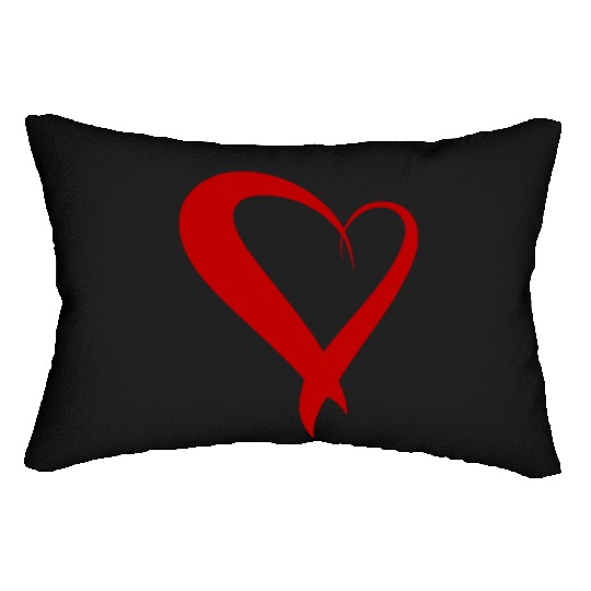Decorative heart symbol / icon. Hand drawn. Lumbar Pillows