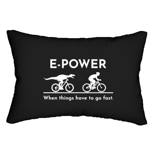 Velociraptor chasing e-biker Lumbar Pillows