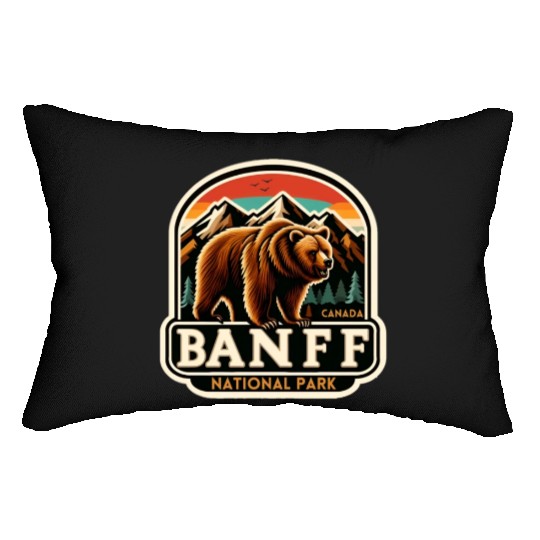 Banff National Park, Alberta Canada grizzly bears Lumbar Pillows