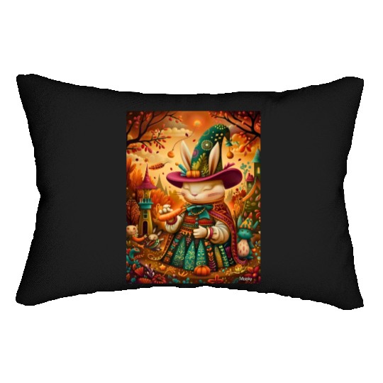 The Carrot Conjurer: A Rabbit Wizard's Naif Lumbar Pillows