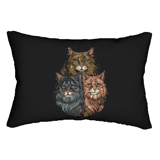 Maine Cat Gang Lumbar Pillows