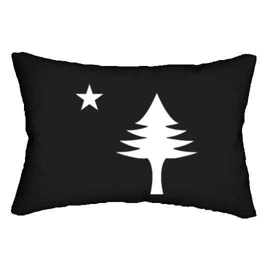 Pine tree and star 1901 flag of Maine State Lumbar Pillows