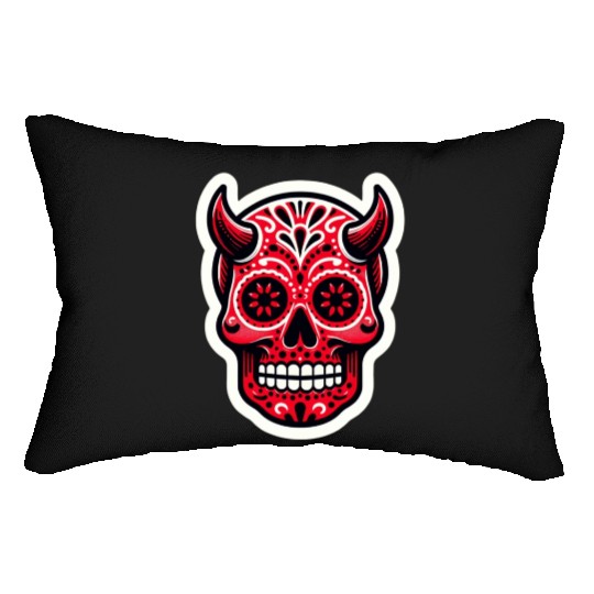 Adventurous Spirit: Daredevil Sugar Skull Lumbar Pillows
